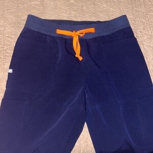 Figs High Waisted Zamora Jogger Scrub Pants in Navy